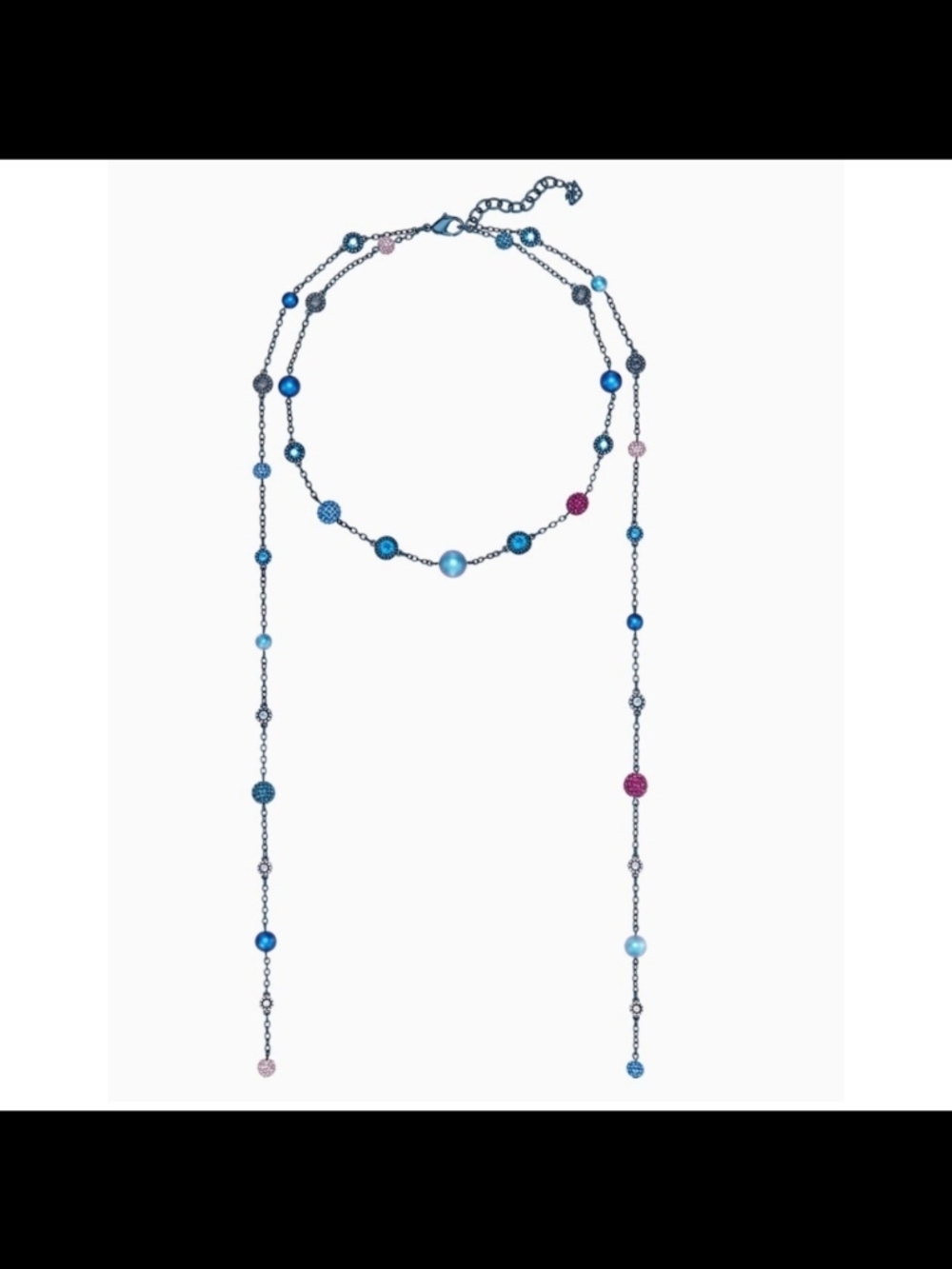 Swarovski Blue Pink And Purple Strandage Necklace